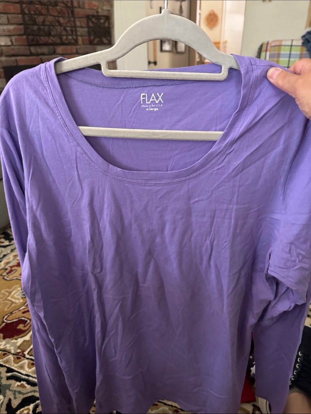 Flax Lavender Long Sleeve Scoop Neck Tee